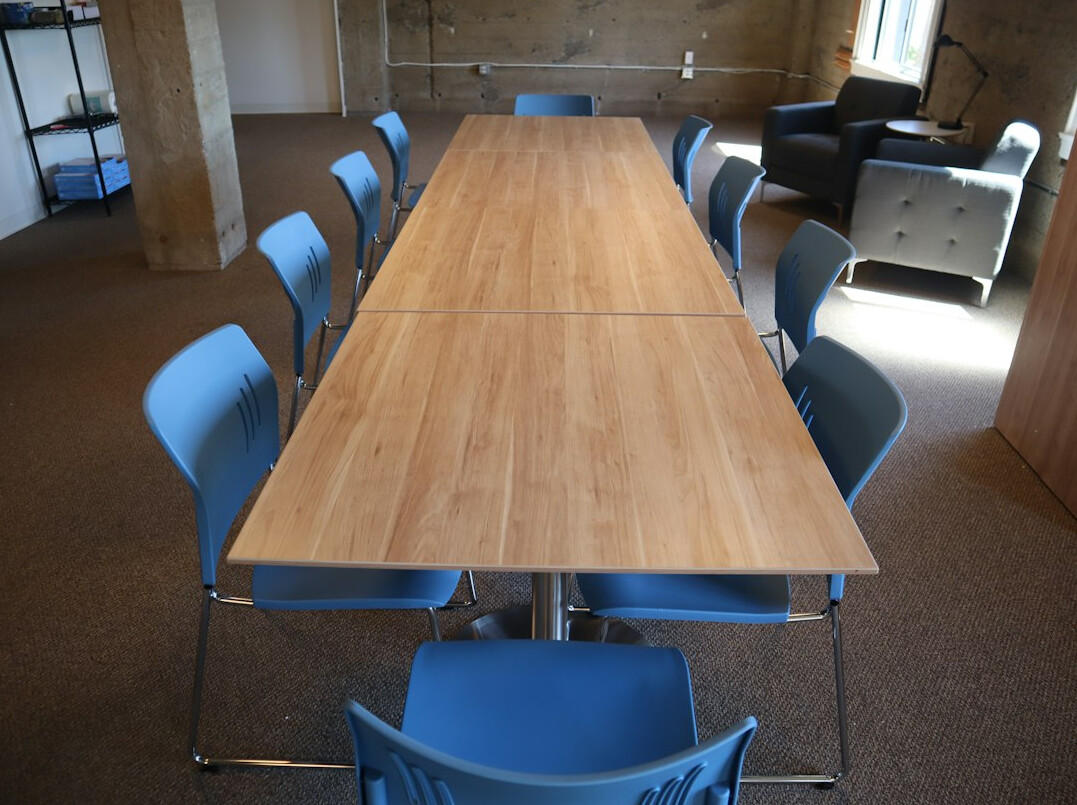 Modern meeting room with a conference table